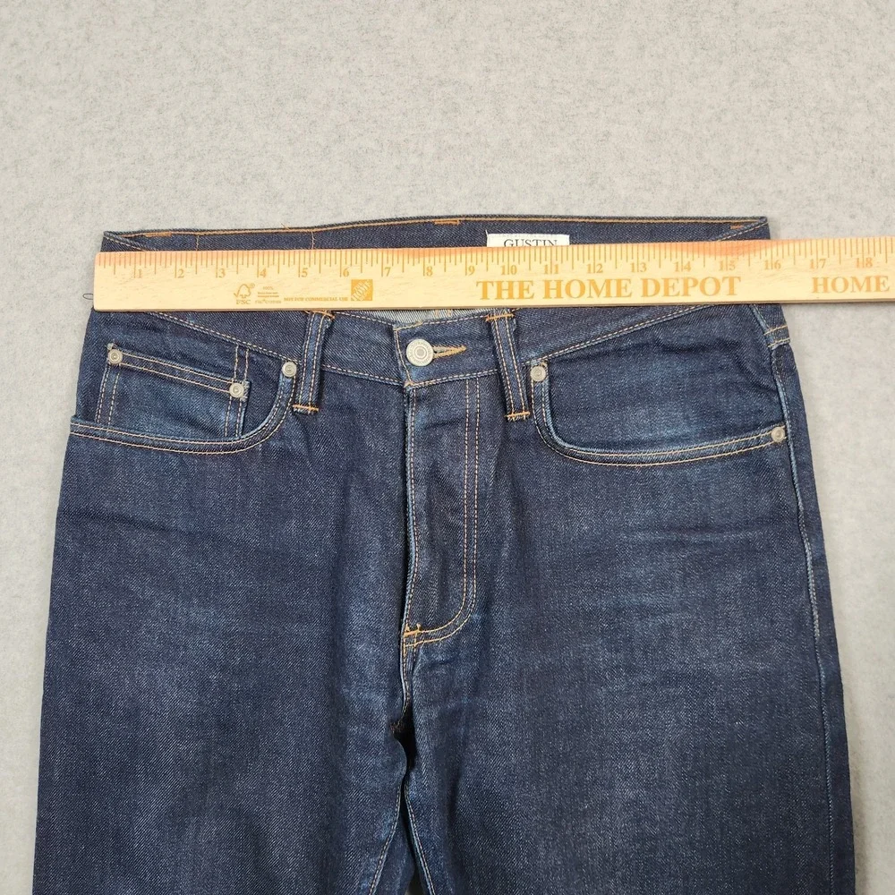 Gustin Selvedge Jeans 32x30 Blue Dark Wash Indigo Red Line Slim Fit Made In USA